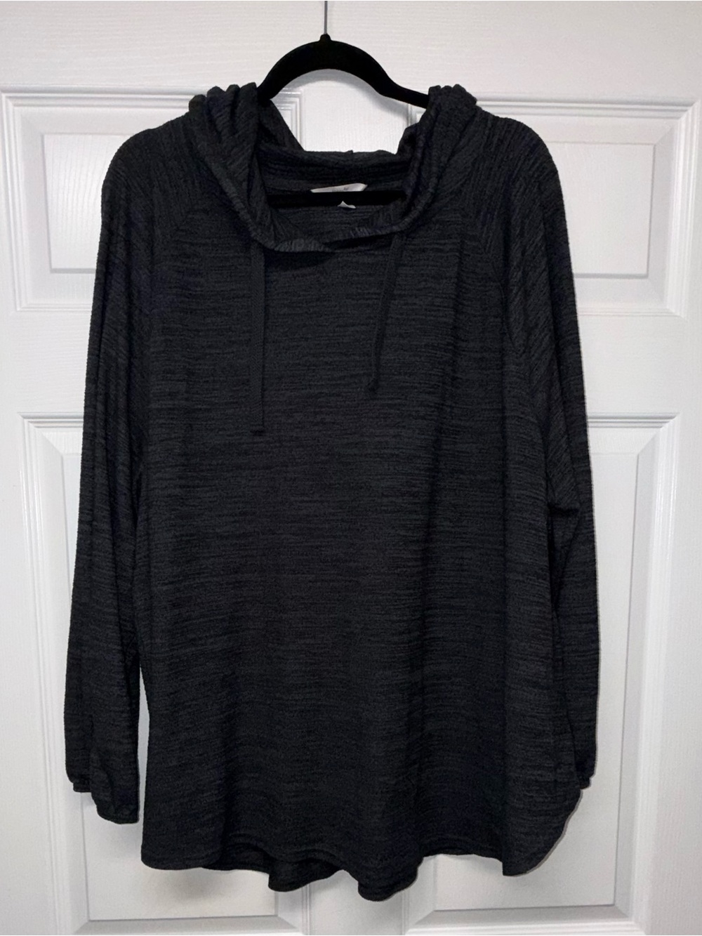 Women’s Terra & Sky Charcoal Gray Hooded Knit Pullover Top | Size: 4X